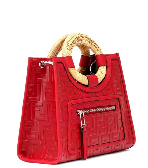 fendi canvas tote bag red|fendi runaway shopper tote.